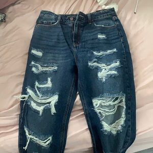 Fashion nova distressed (no stretch) denim jeans